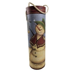 Kim Lewis Tri Coastal Design Snowman Wine Bottle‎ Container Christmas Decor